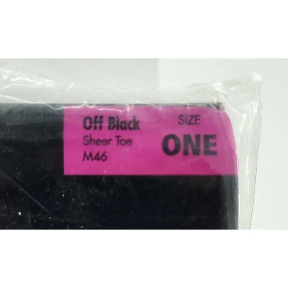 No Nonsense 2 Pairs Sheer Toe Knee Highs Nylon Off‎ Black Style M46 One Size
